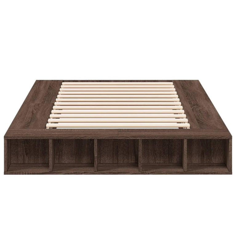 Bedframe bewerkt hout bruin eikenkleur 120x200 cm