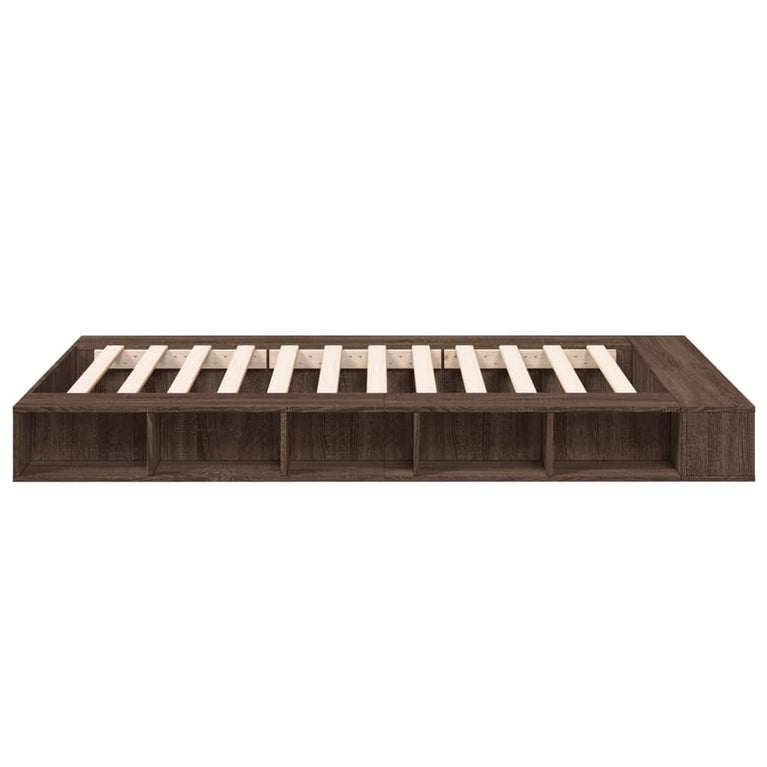 Bedframe bewerkt hout bruin eikenkleur 120x200 cm