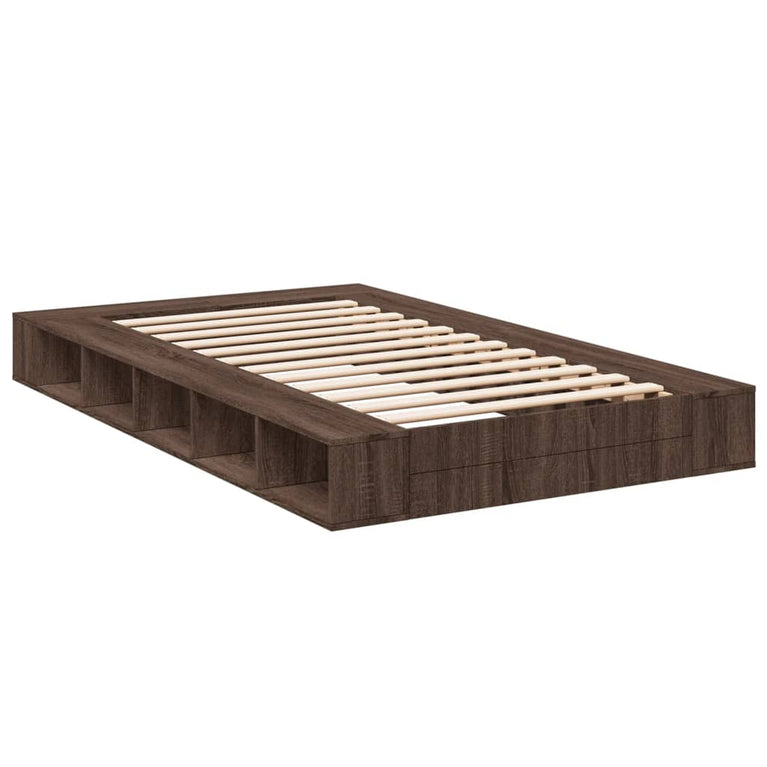Bedframe bewerkt hout bruin eikenkleur 120x200 cm