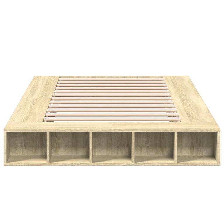 Bedframe bewerkt hout sonoma eikenkleurig 90x190 cm