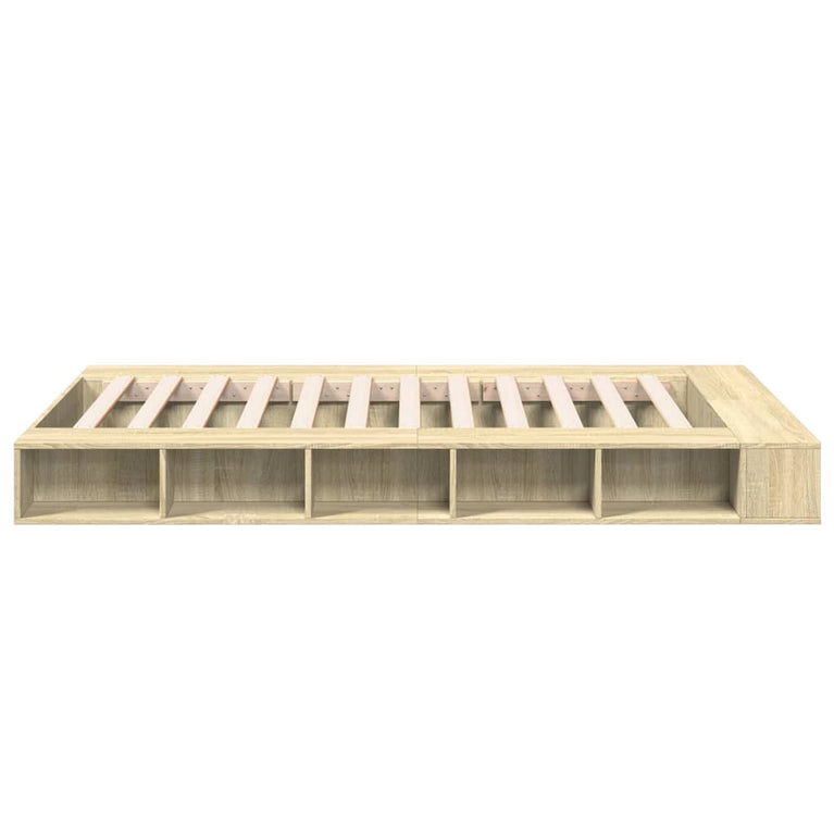 Bedframe bewerkt hout sonoma eikenkleurig 90x190 cm