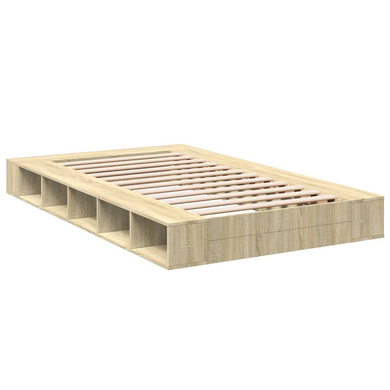 Bedframe bewerkt hout sonoma eikenkleurig 90x190 cm