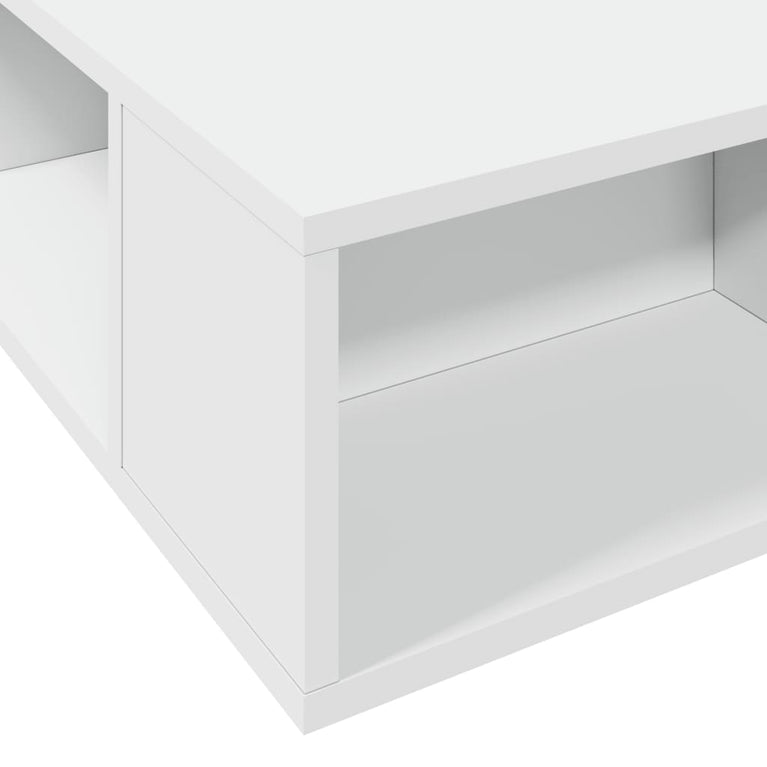 Bedframe bewerkt hout wit 135x190 cm