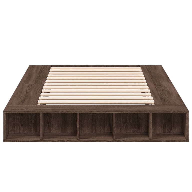 Bedframe bewerkt hout bruin eikenkleur 120x190 cm