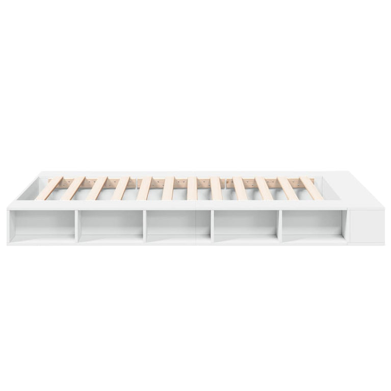 Bedframe bewerkt hout wit 120x190 cm