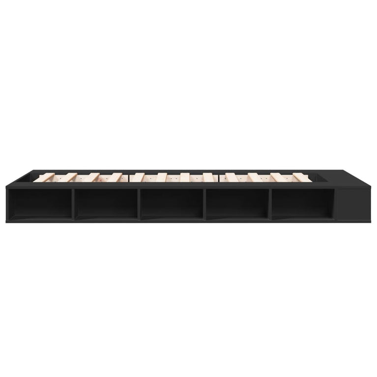 Bedframe bewerkt hout zwart 100x200 cm