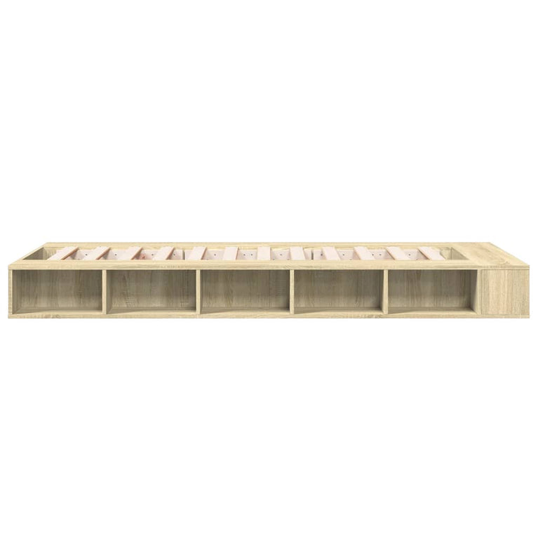Bedframe bewerkt hout sonoma eikenkleurig 90x200 cm