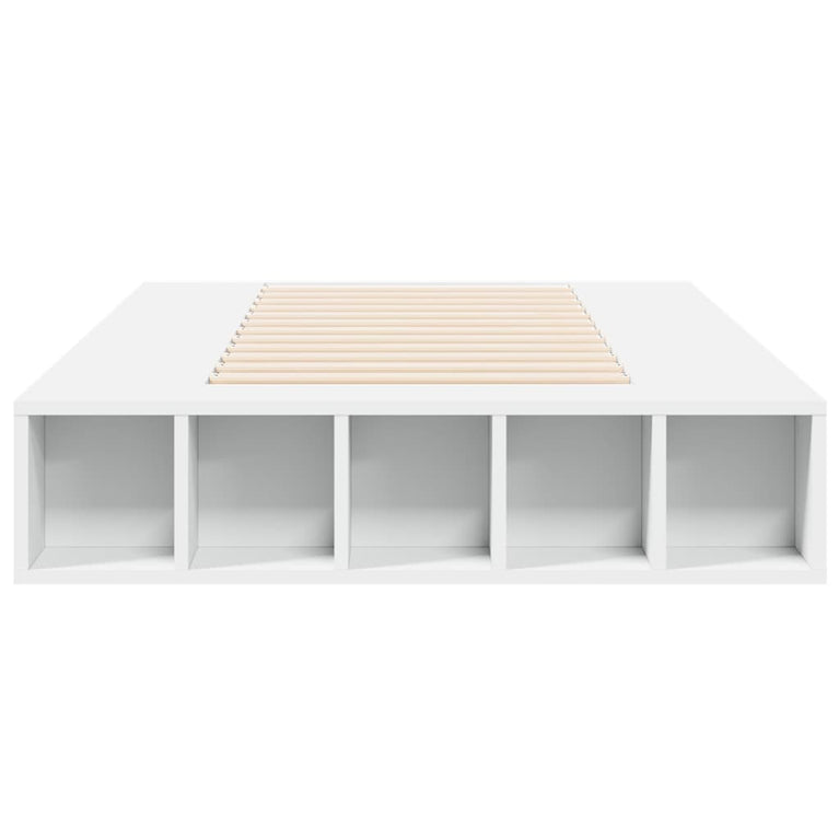 Bedframe bewerkt hout wit 90x190 cm