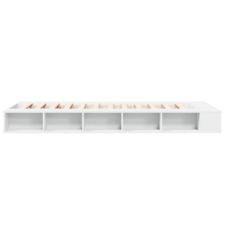 Bedframe bewerkt hout wit 90x190 cm