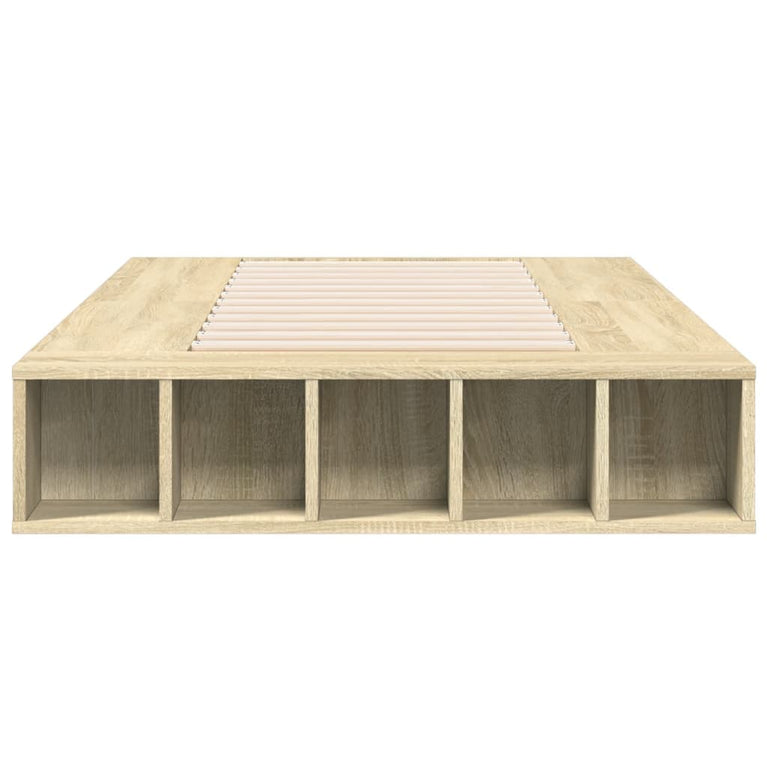 Bedframe bewerkt hout sonoma eikenkleurig 90x190 cm