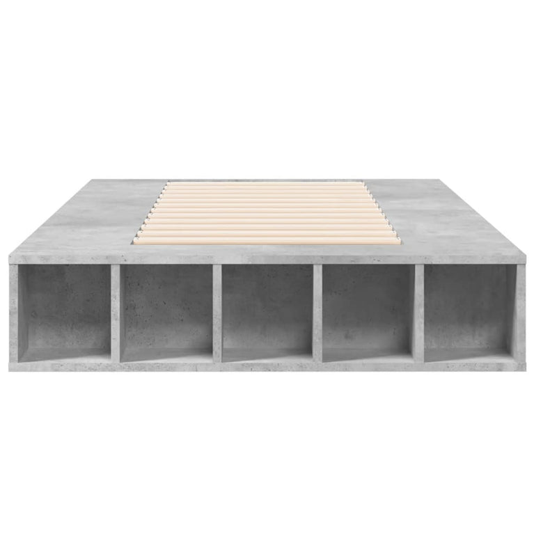 Bedframe bewerkt hout betongrijs 90x190 cm