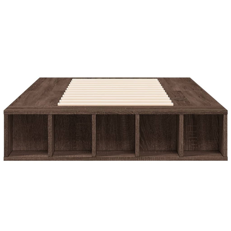 Bedframe bewerkt hout bruin eikenkleur 90x190 cm