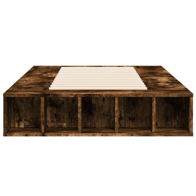 Bedframe bewerkt hout gerookt eikenkleurig 75x190 cm