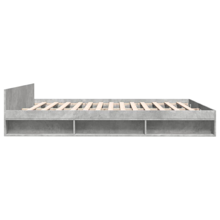 Bedframe met lades bewerkt hout betongrijs 180x200 cm