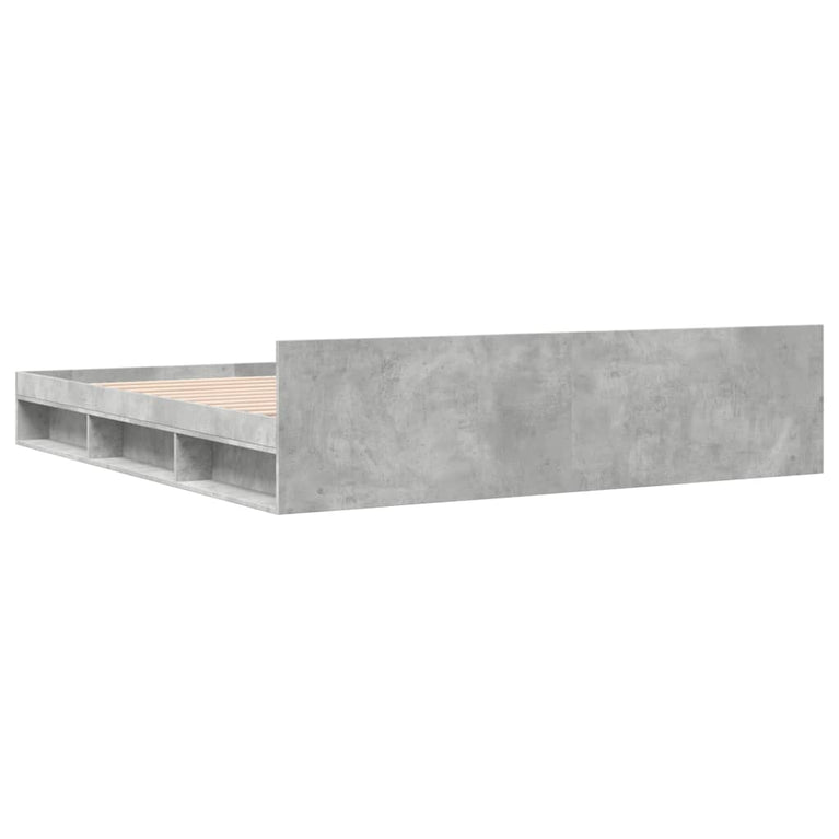 Bedframe met lades bewerkt hout betongrijs 180x200 cm