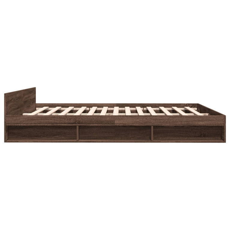 Bedframe met lades bewerkt hout bruin eikenkleurig 180x200 cm