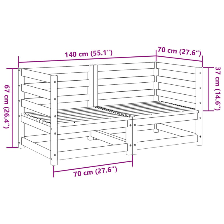 2-delige Loungeset geïmpregneerd grenenhout