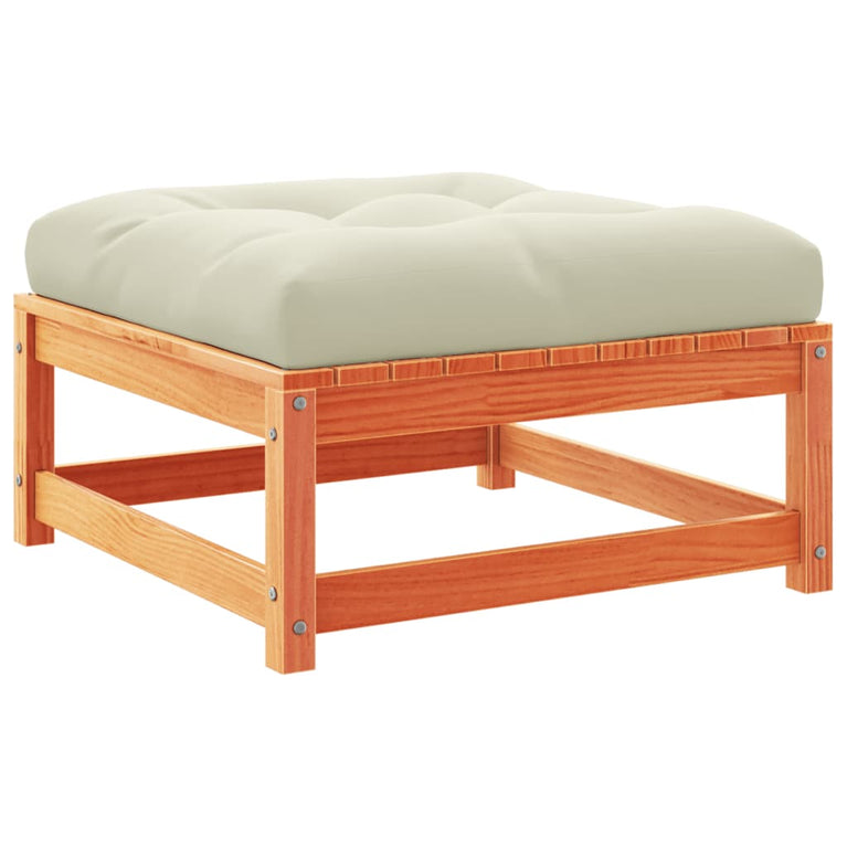 7-delige Loungeset met kussens massief grenenhout wasbruin