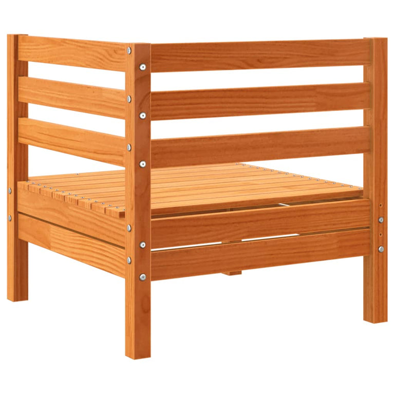 8-delige Loungeset met kussens massief grenenhout wasbruin