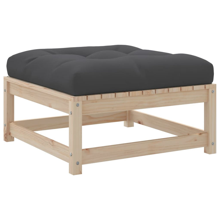 6-delige Loungeset met kussens massief grenenhout