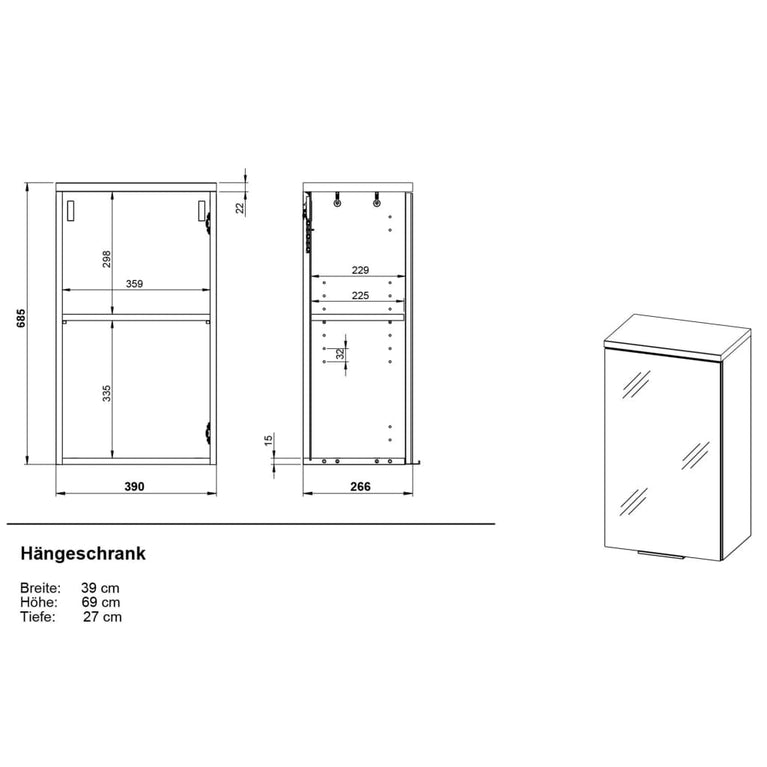 Germania Badkamerwandkast GW-Pescara wit Navarra eikenkleurig MeubelReus