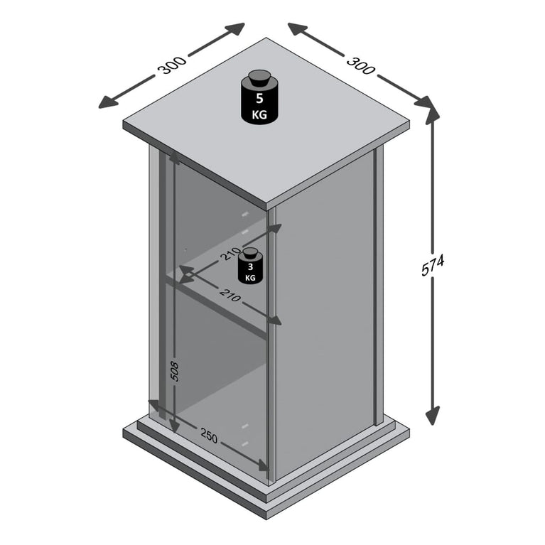 FMD Bijzettafel met deur 57,4 cm wit