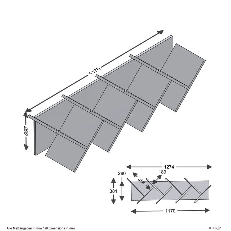 FMD Boekenplank zwevend geometrisch eikenkleurig en zwart MeubelReus