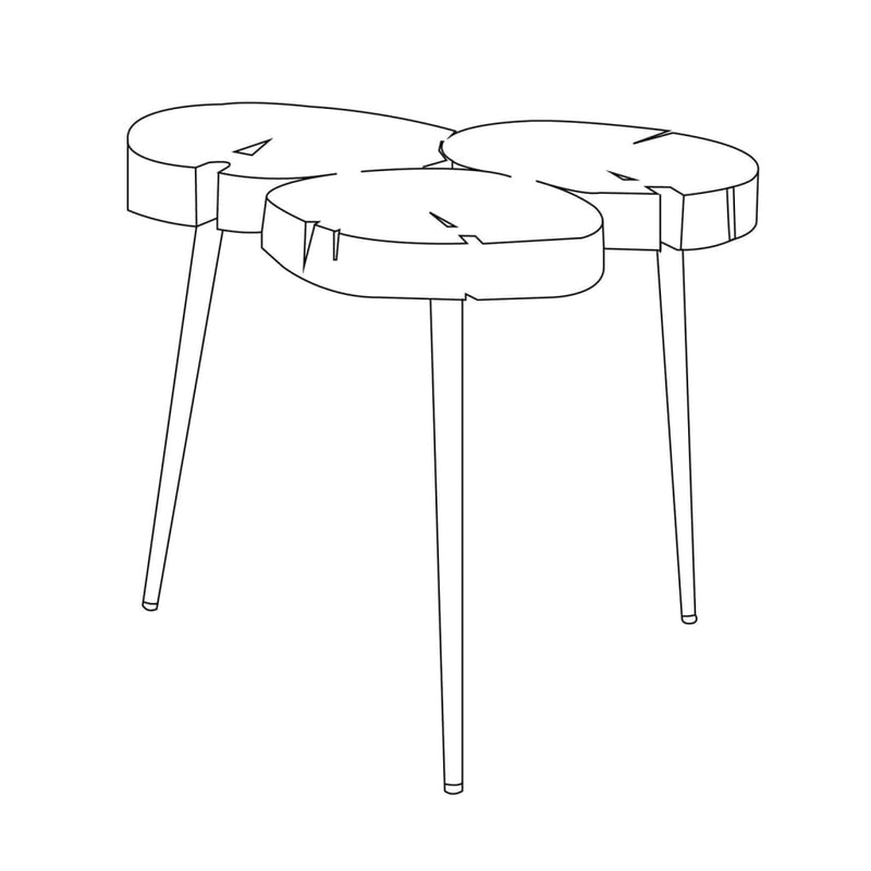 Rousseau Bijzettafel Jimi 3 blokken hout MeubelReus