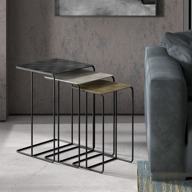 Rousseau 3-delige Bijzettafelset Covera metaal meerkleurig MeubelReus