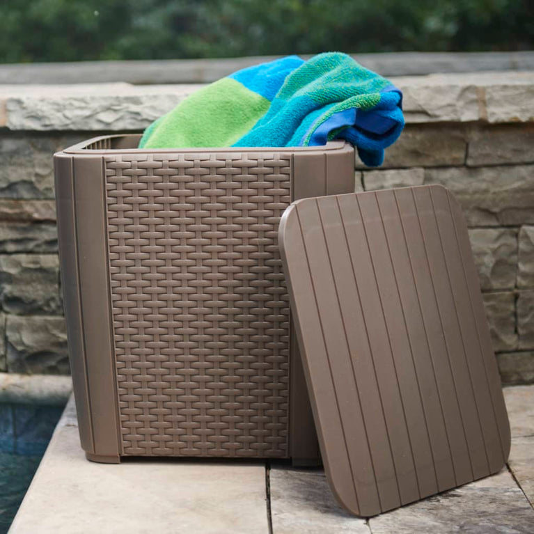 Keter Bijzettafel Luzon plat wicker cappuccinokleurig