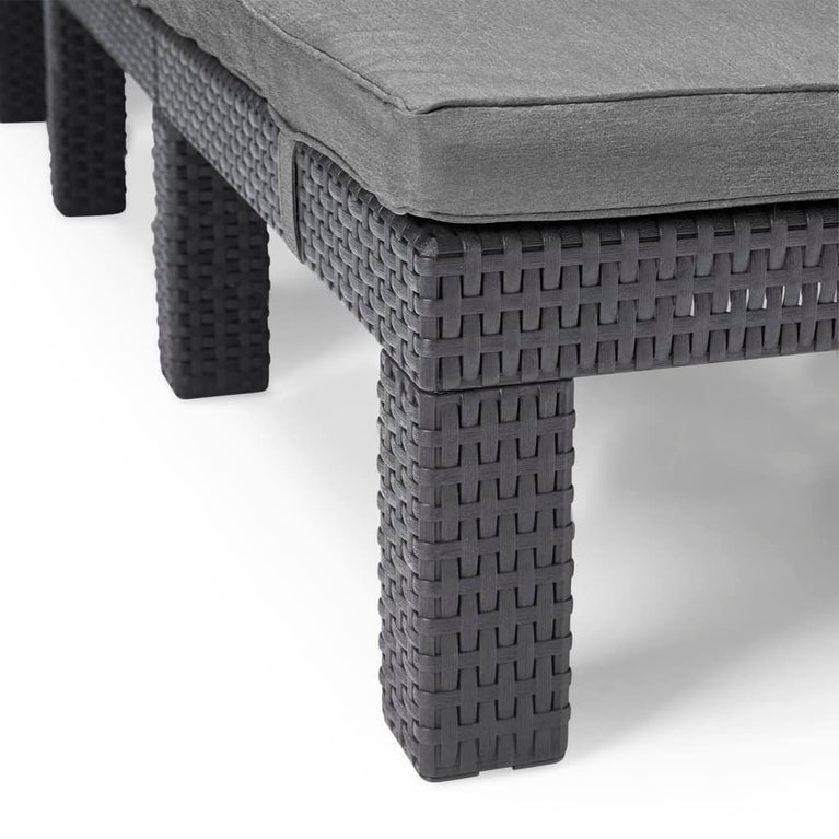 Keter Ligbed met kussen Jaipur grafietkleurig