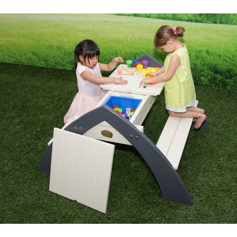 AXI Picknicktafel voor kinderen Delta grijs en wit A031.023.00 MeubelReus