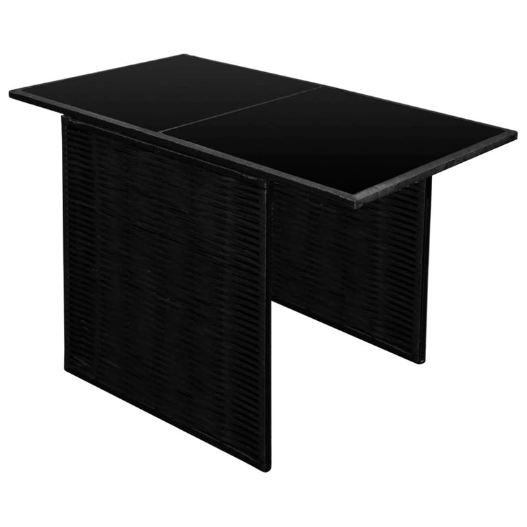 3-delige Bistroset met kussens poly rattan zwart MeubelReus