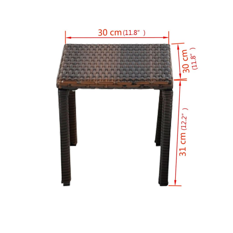 Ligbedden met tafel poly rattan bruin MeubelReus