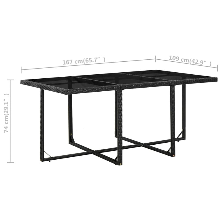 11-delige Tuinset met kussens poly rattan zwart MeubelReus
