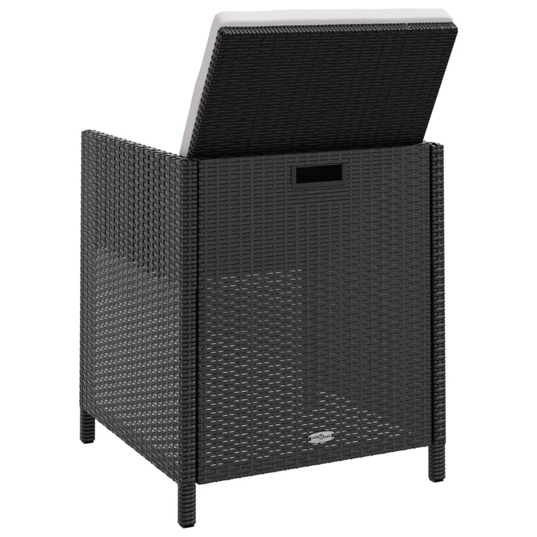 9-delige Tuinset poly rattan en acaciahout zwart MeubelReus