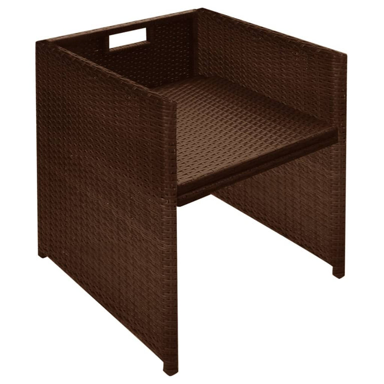 3-delige Bistroset met kussens poly rattan bruin MeubelReus