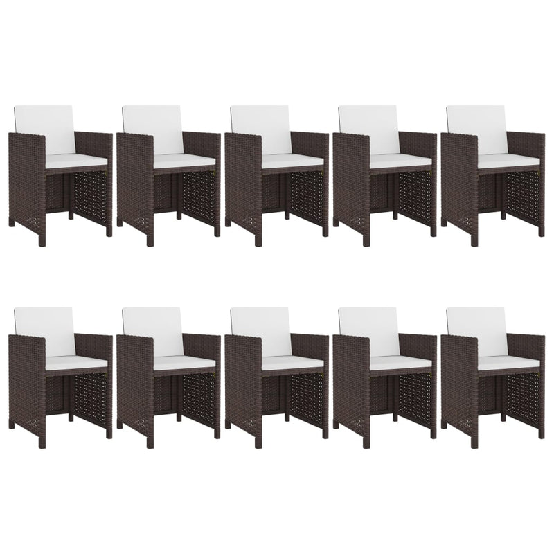 11-delige Tuinset met kussens poly rattan bruin MeubelReus