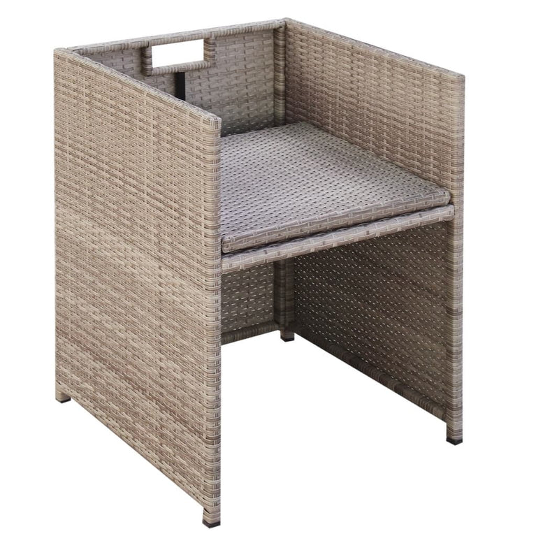 9-delige Tuinset met kussens poly rattan beige MeubelReus