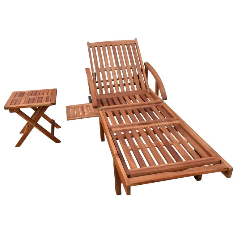 Ligbed met tafel massief acaciahout MeubelReus