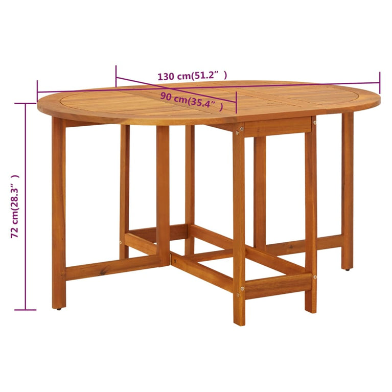 Tuintafel 130x90x72 cm massief acaciahout