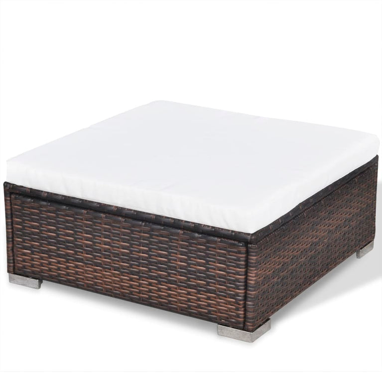 6-delige Loungeset met kussens poly rattan bruin MeubelReus