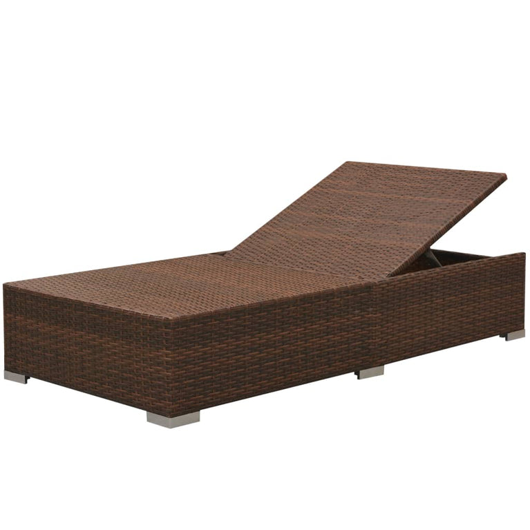 3-delige Loungeset met kussens poly rattan bruin MeubelReus