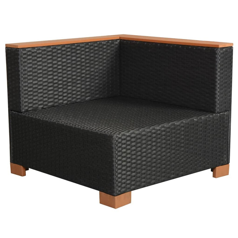 8-delige Loungeset met kussens poly rattan zwart MeubelReus