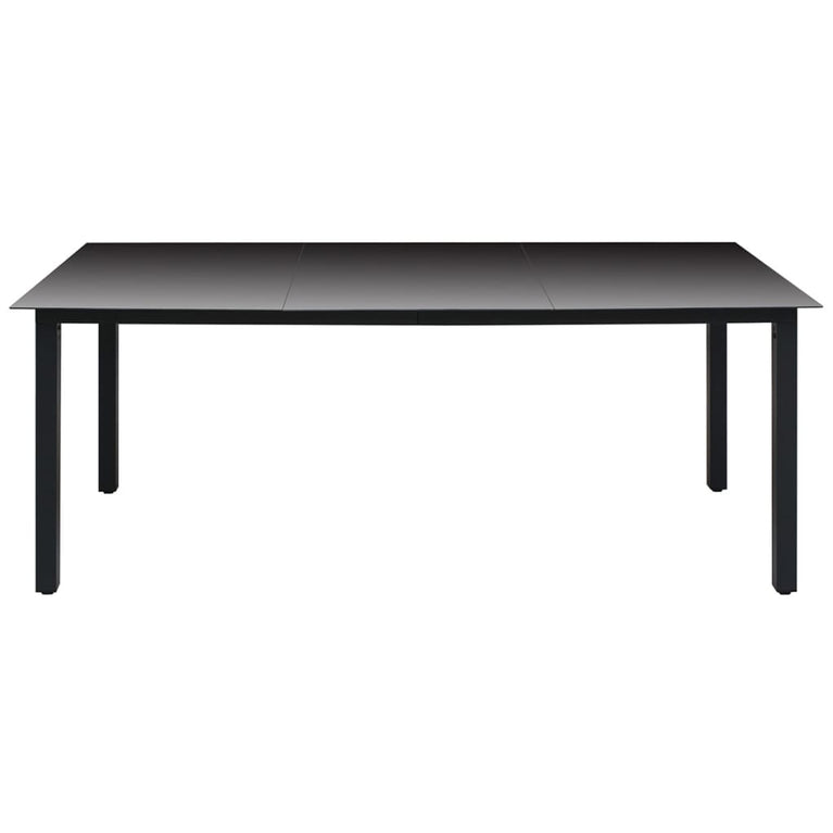Tuintafel 190x90x74 cm aluminium en glas zwart MeubelReus