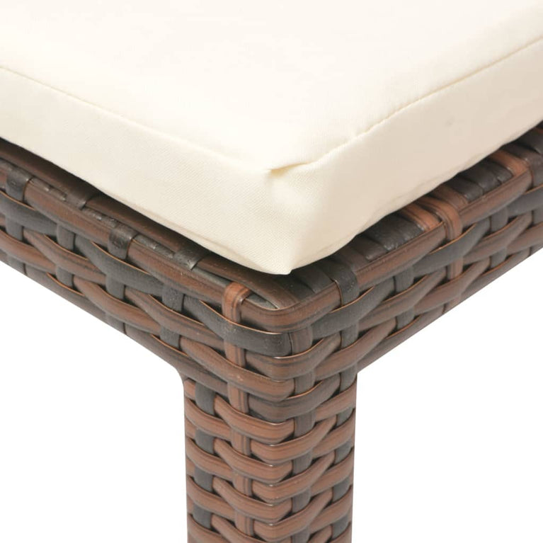 Ligbed met kussen poly rattan bruin MeubelReus