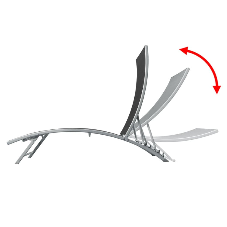 Ligbed staal en textileen zwart MeubelReus