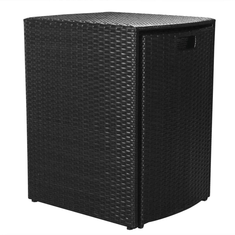 3-delige Bistroset met kussens poly rattan zwart MeubelReus