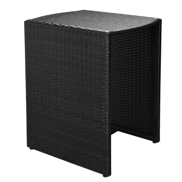 3-delige Bistroset met kussens poly rattan zwart MeubelReus