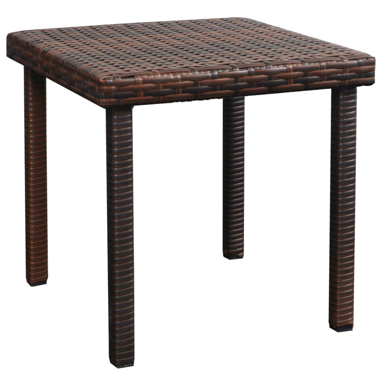 Ligbed met kussen en tafel poly rattan bruin MeubelReus